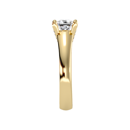 Gleaming Solitaire Ring In 925 Sterling Silver - Four