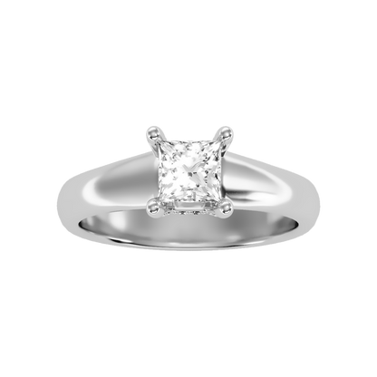 Gleaming Solitaire Ring In 925 Sterling Silver - Six
