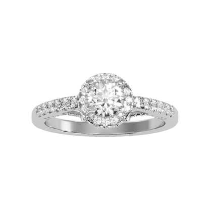 Gleeful Halo Diamond Ring - Three