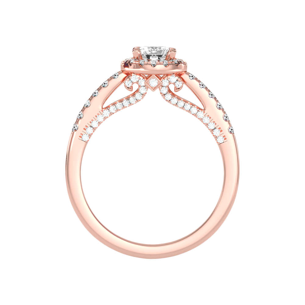 Gleeful Halo Diamond Ring In 925 Sterling Silver - Six