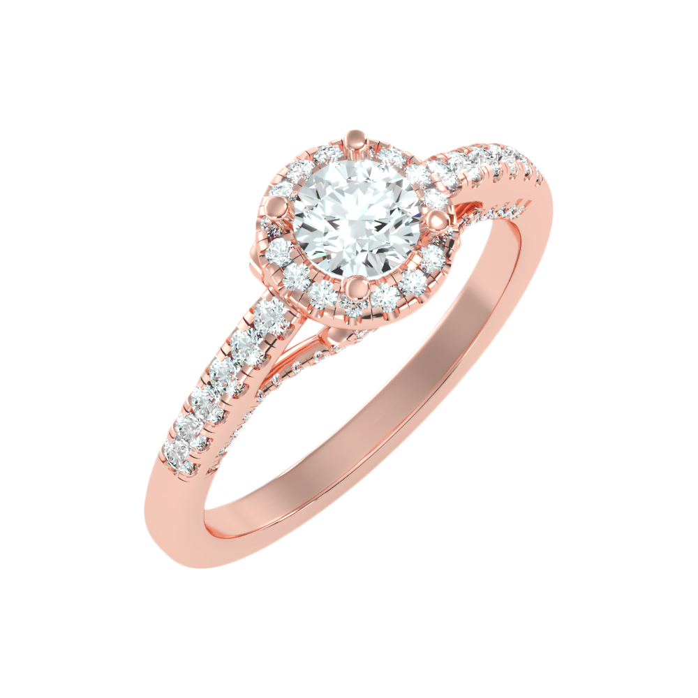 Gleeful Halo Diamond Ring In 925 Sterling Silver - Seven
