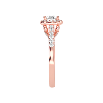 Gleeful Halo Diamond Ring In 925 Sterling Silver - Eight