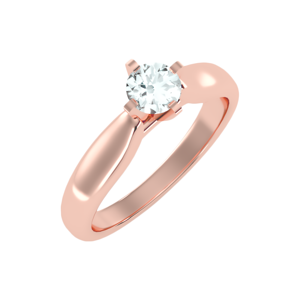Glen Solitaire Ring In 925 Sterling Silver - Five