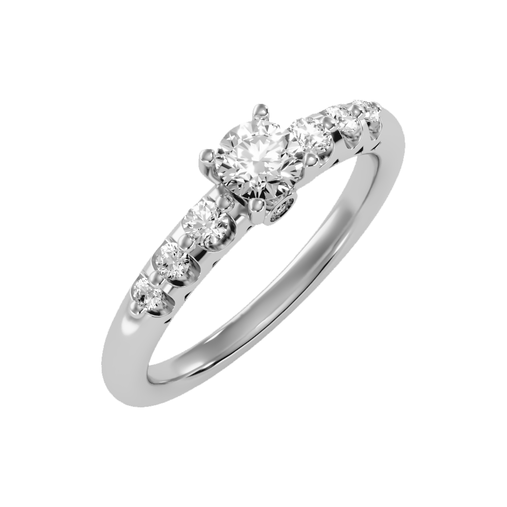 Glimful Solitaire Ring In 925 Sterling Silver - One