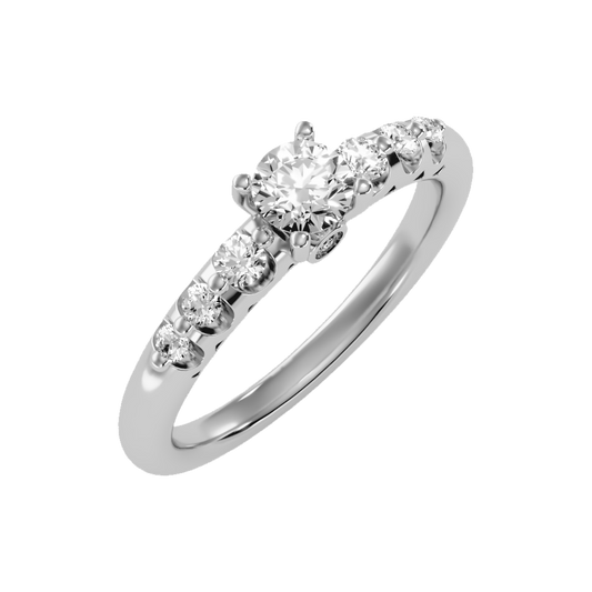 Glimful Solitaire Ring In 925 Sterling Silver - One