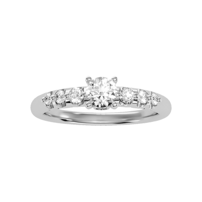 Glimful Solitaire Ring In 925 Sterling Silver - Three