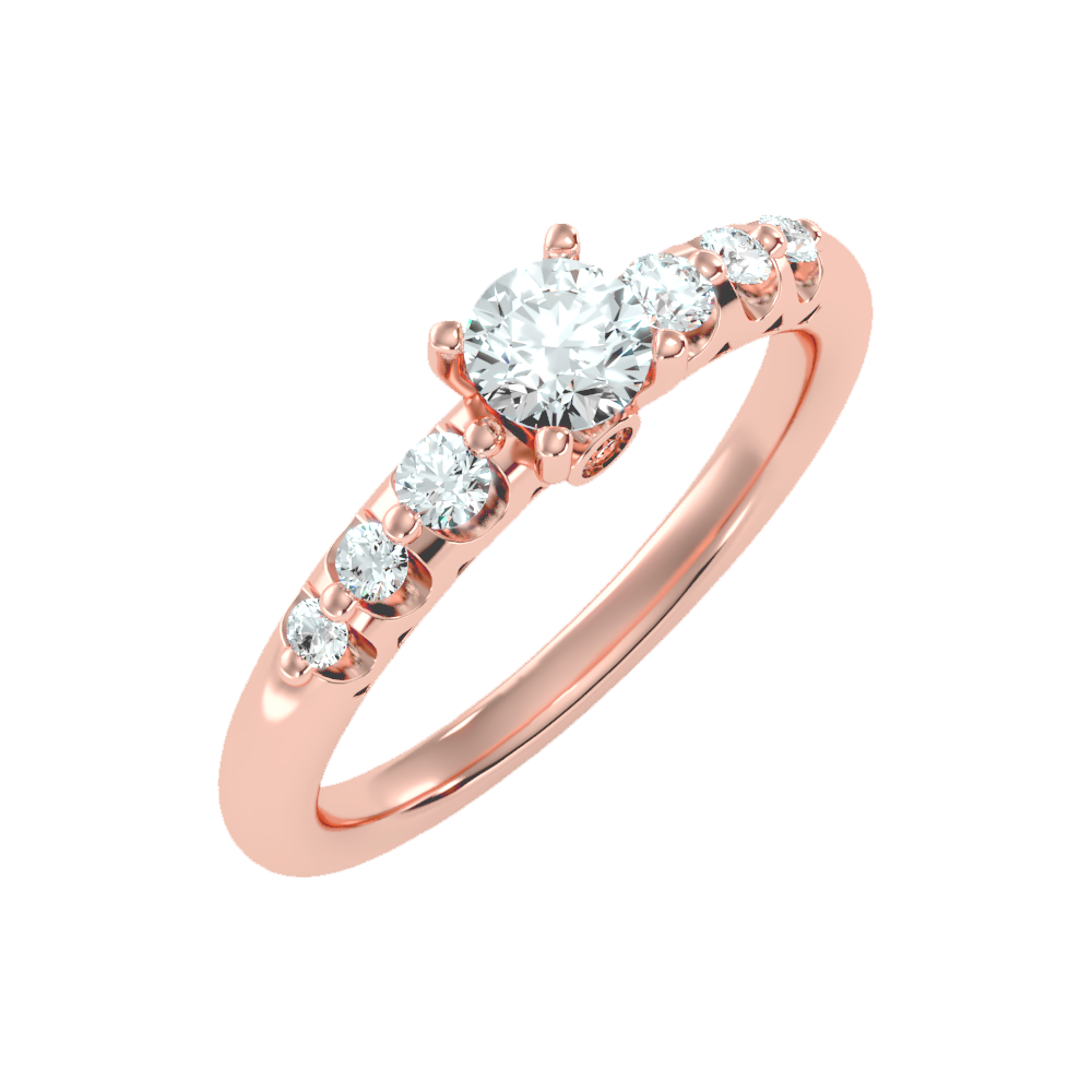 Glimful Solitaire Ring In 925 Sterling Silver - Five
