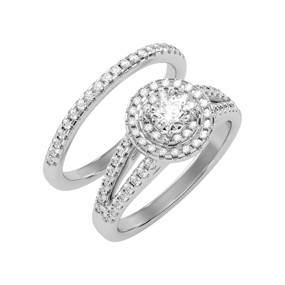 Glistening Bridal Ring Set - One