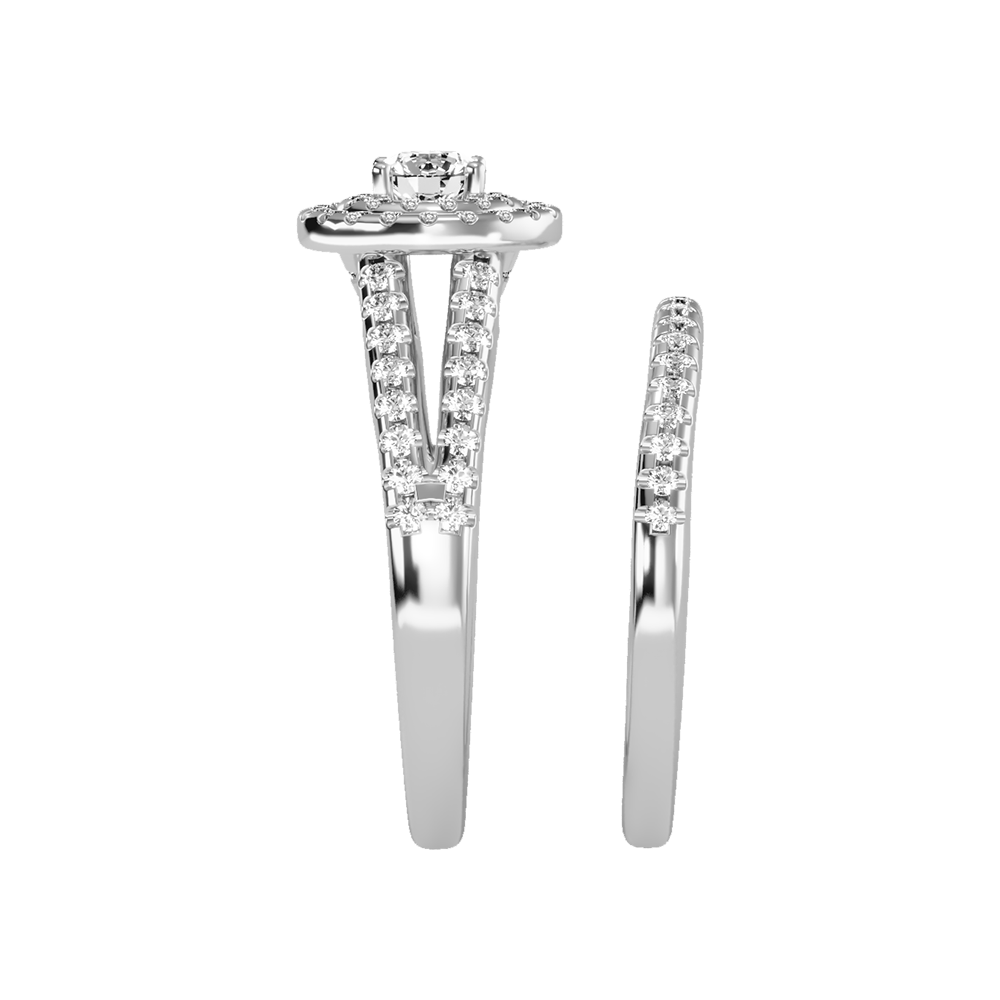 Glistening Bridal Ring Set In 925 Sterling Silver - Four