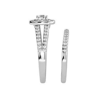 Glistening Bridal Ring Set In 925 Sterling Silver - Four