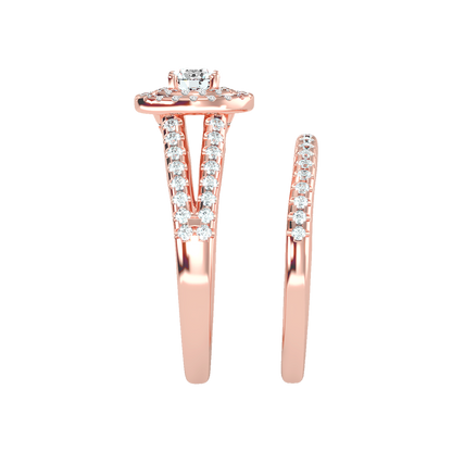 Glistening Bridal Ring Set In 925 Sterling Silver - Eight