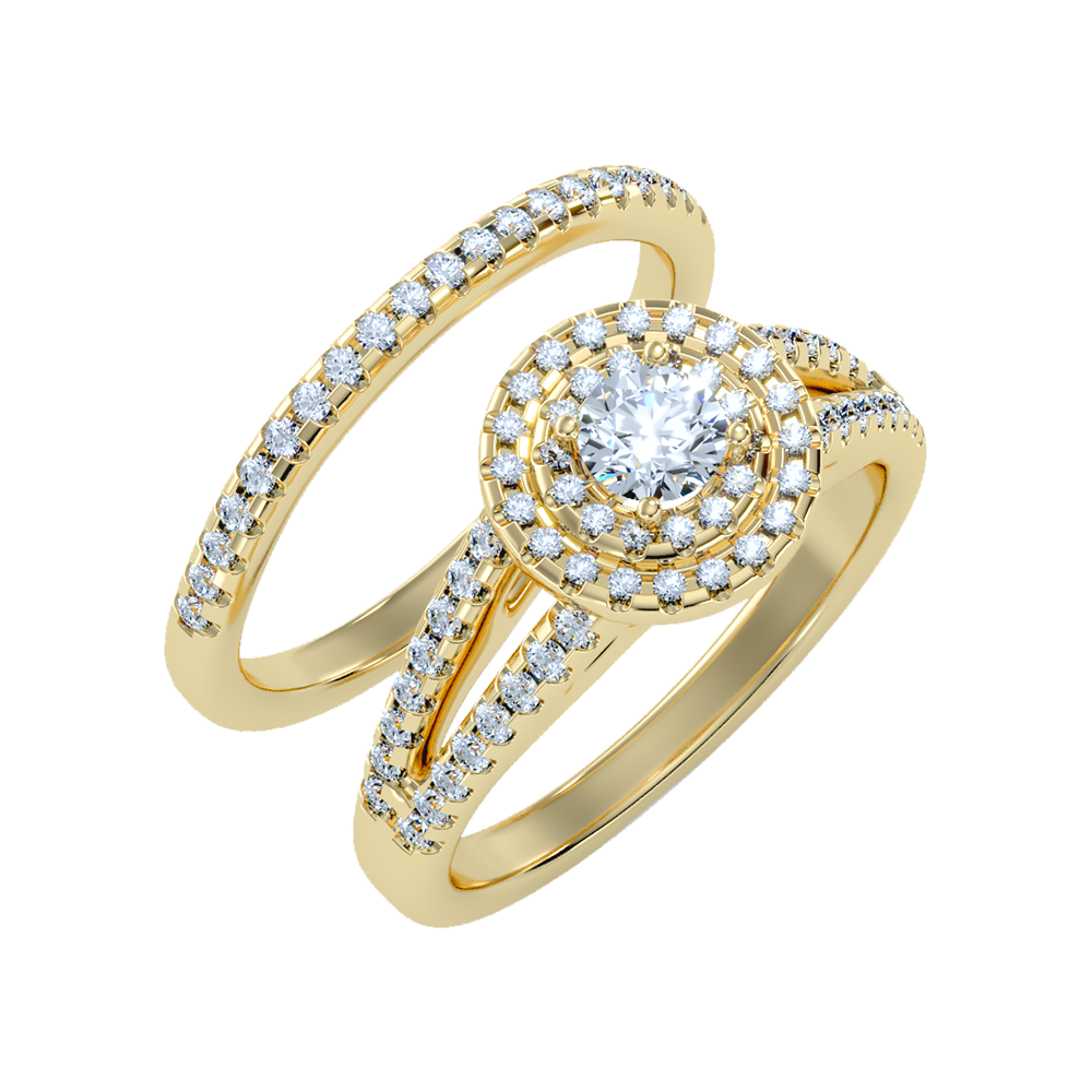 Glistening Bridal Ring Set - Nine