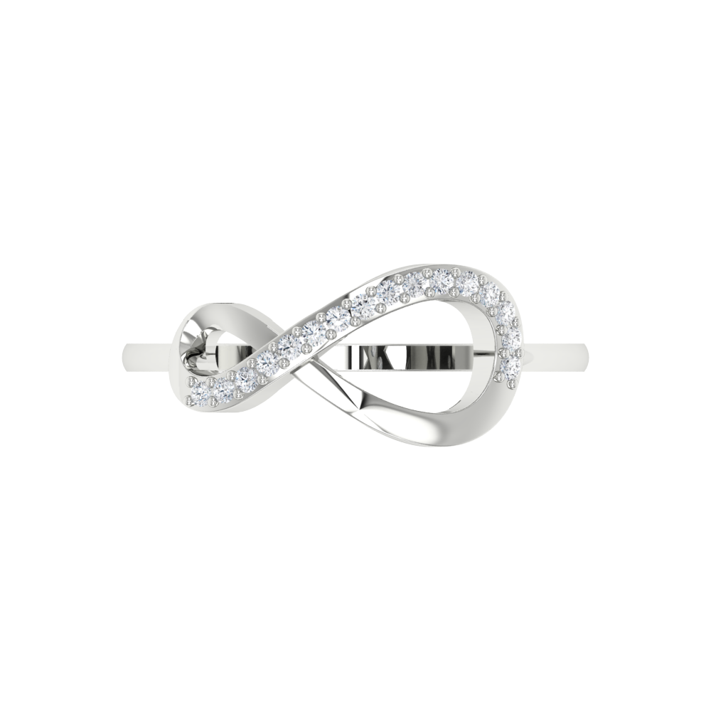 Glistening Infinity Ring In 925 Sterling Silver - Six