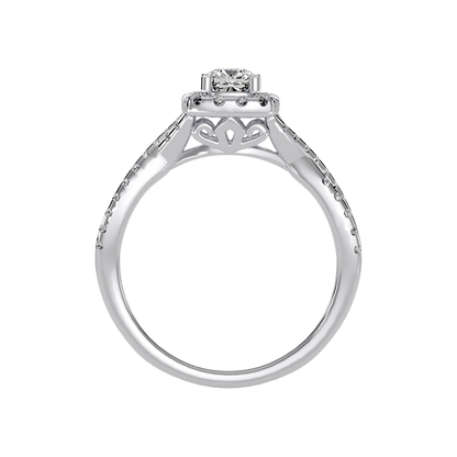 Glistening Halo Ring In 925 Sterling Silver - Three