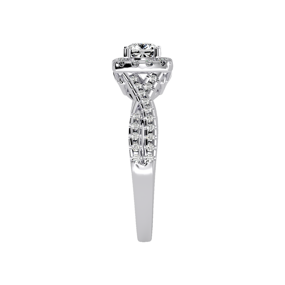 Glistening Halo Ring In 925 Sterling Silver - Five