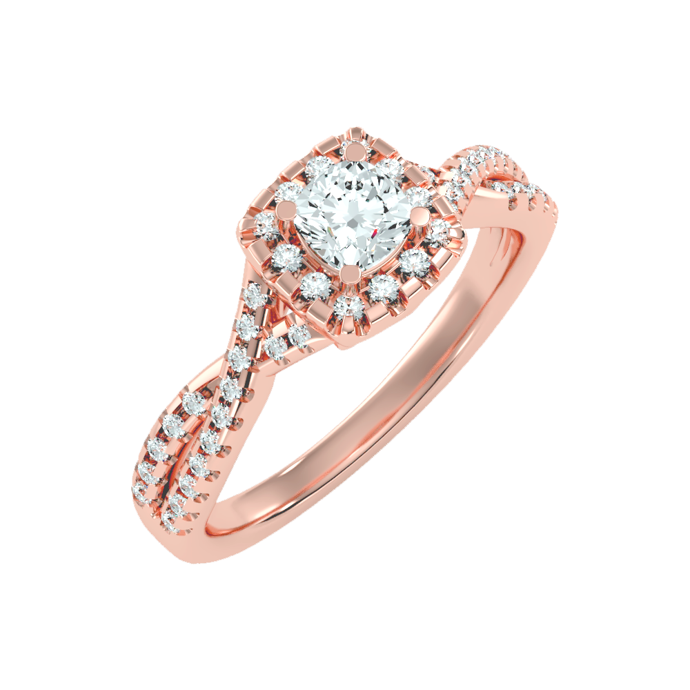 Glistening Halo Ring In 925 Sterling Silver - Six