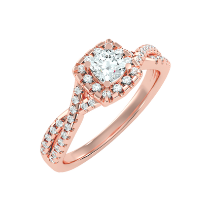 Glistening Halo Ring In 925 Sterling Silver - Six