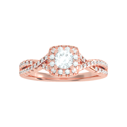 Glistening Halo Ring In 925 Sterling Silver - Seven