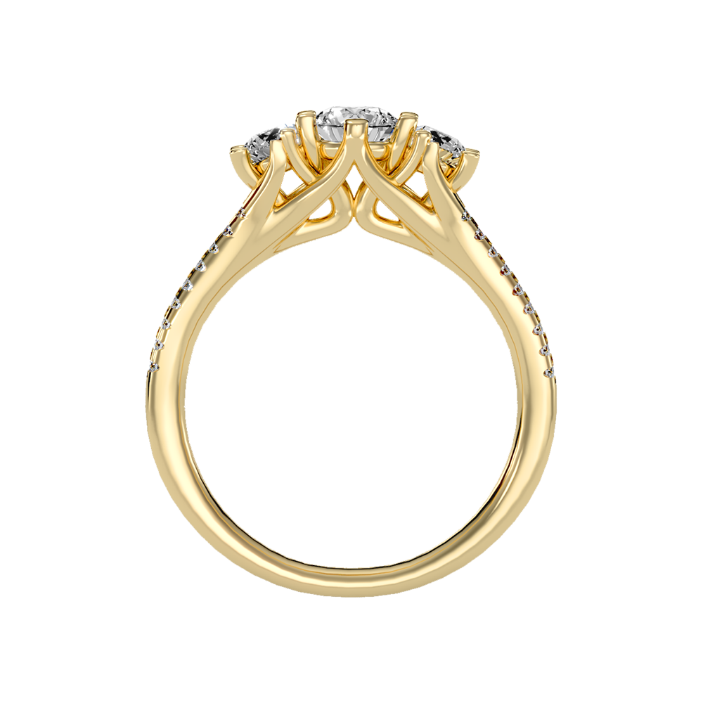 Glittering Tri Stone Ring - Twelve