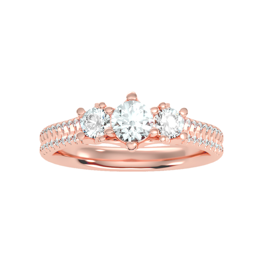 Glittering Tri Stone Ring - Two
