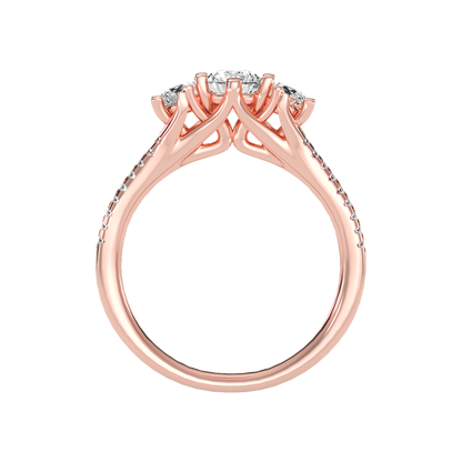 Glittering Tri Stone Ring - Four