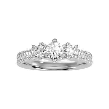 Glittering Tri Stone Ring - Six