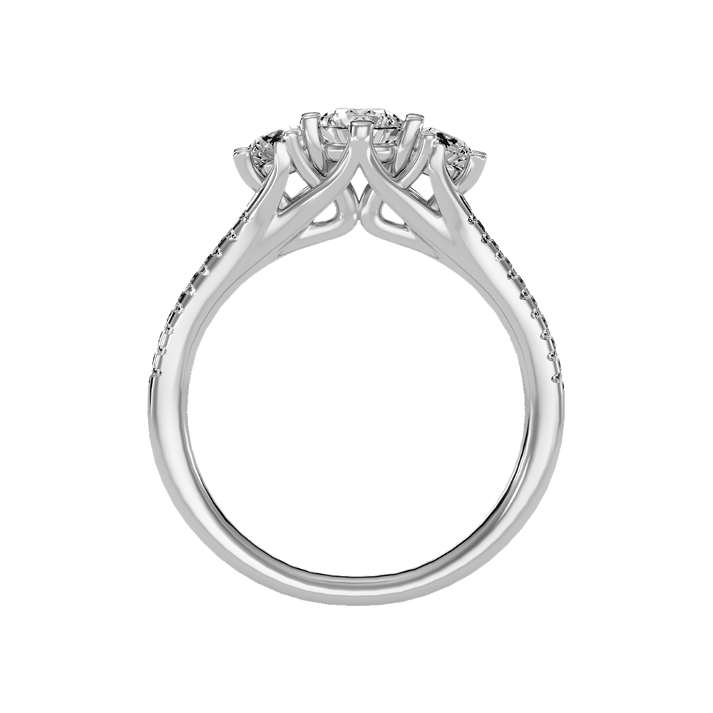 Glittering Tri Stone Ring - Eight