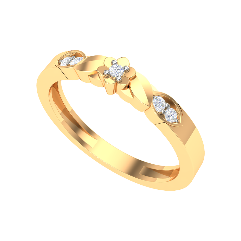 Glittery Loop Diamond Ring In 925 Sterling Silver - Ten