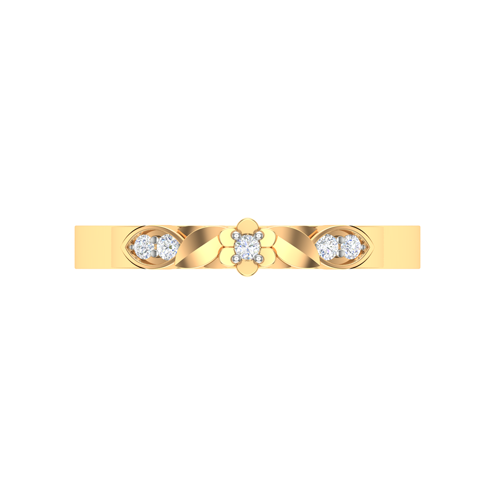 Glittery Loop Diamond Ring In 925 Sterling Silver - Eleven