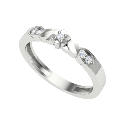 Glittery Loop Diamond Ring In 925 Sterling Silver - Two