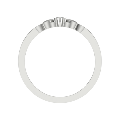 Glittery Loop Diamond Ring In 925 Sterling Silver - Three