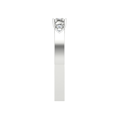 Glittery Loop Diamond Ring In 925 Sterling Silver - Five
