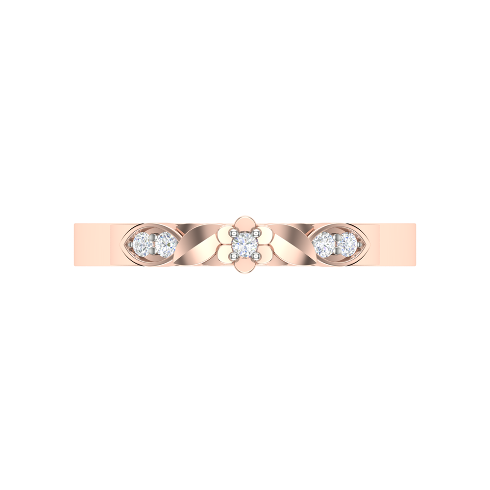 Glittery Loop Diamond Ring In 925 Sterling Silver - Eight