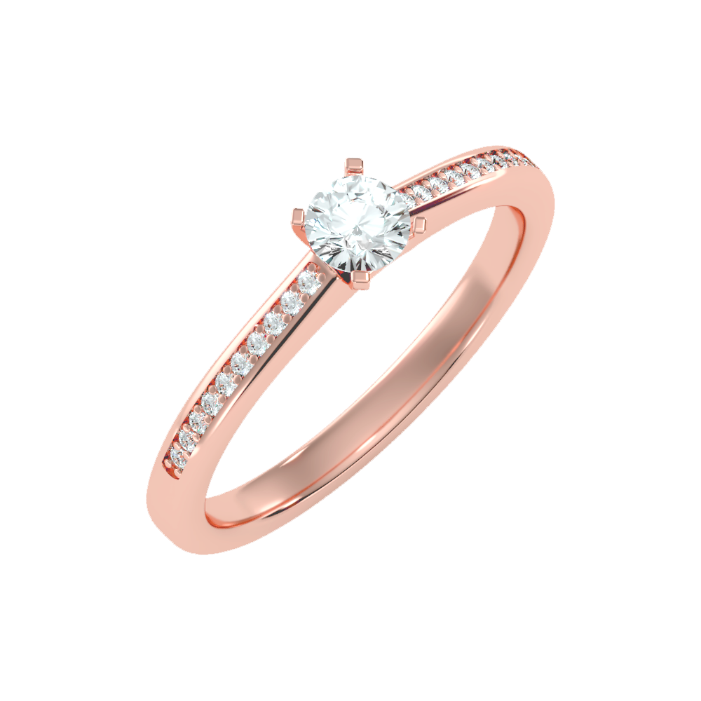 Glittery Solitaire Ring - One