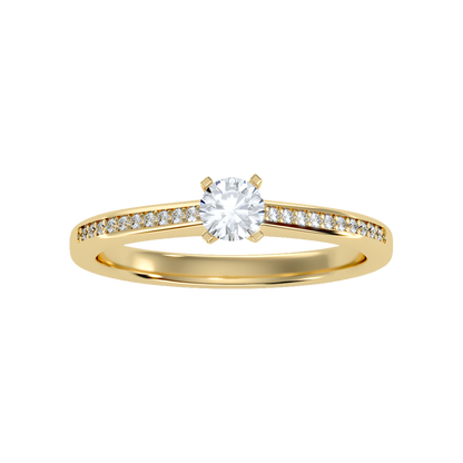 Glittery Solitaire Ring - Ten