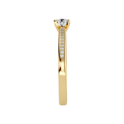 Glittery Solitaire Ring In 925 Sterling Silver - Eleven