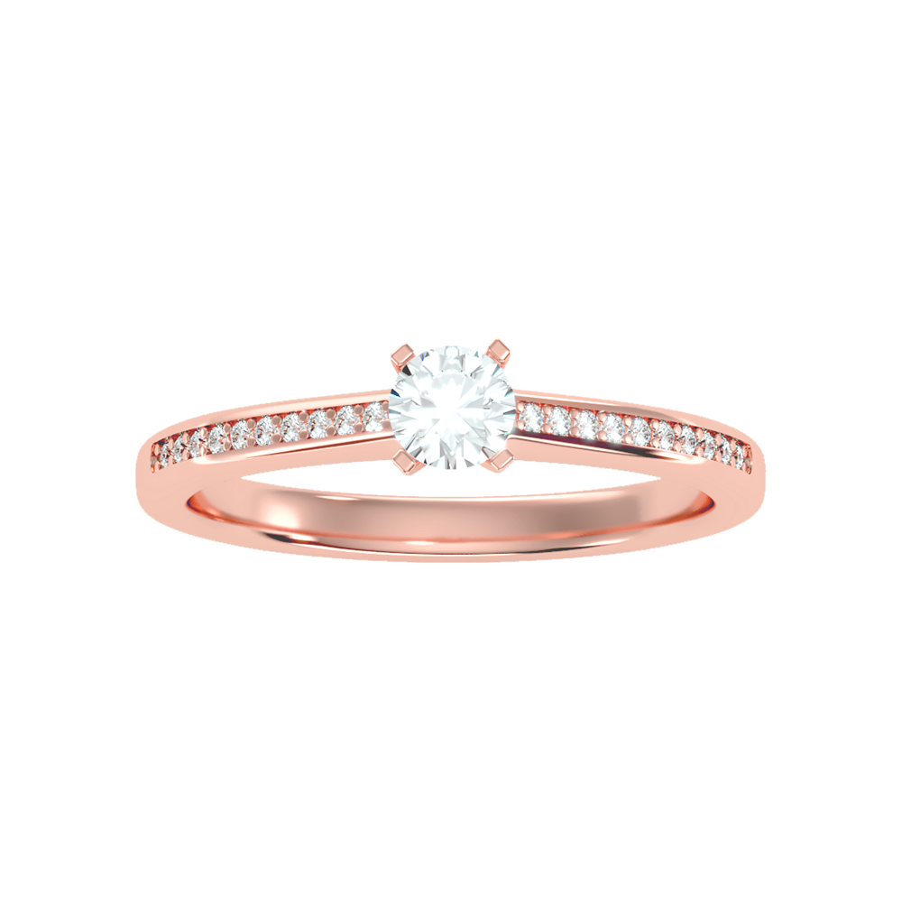 Glittery Solitaire Ring - Three
