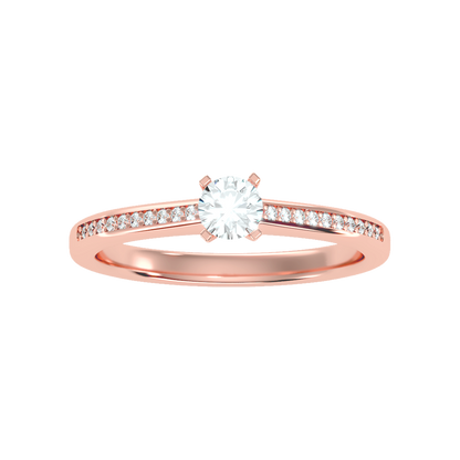 Glittery Solitaire Ring In 925 Sterling Silver - Three