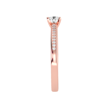 Glittery Solitaire Ring In 925 Sterling Silver - Four