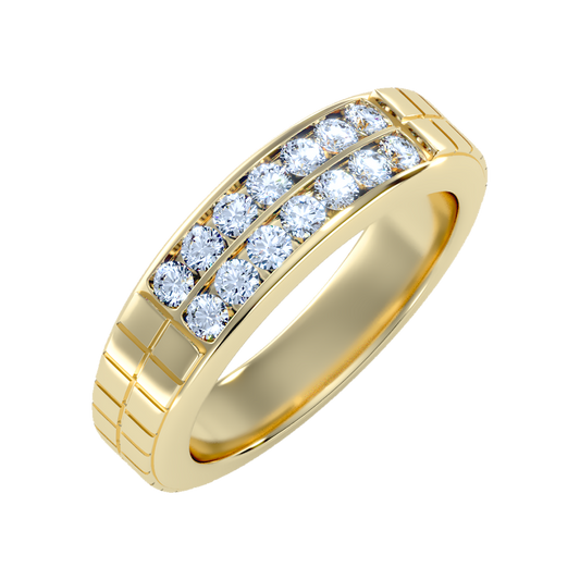 Glitzy Men's Band In 925 Sterling Silver - One