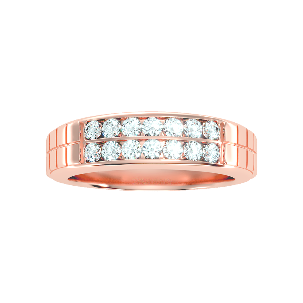 Glitzy Men's Band In 925 Sterling Silver - Ten