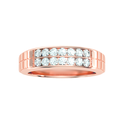 Glitzy Men's Band In 925 Sterling Silver - Ten