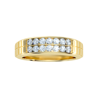 Glitzy Men's Band In 925 Sterling Silver - Three