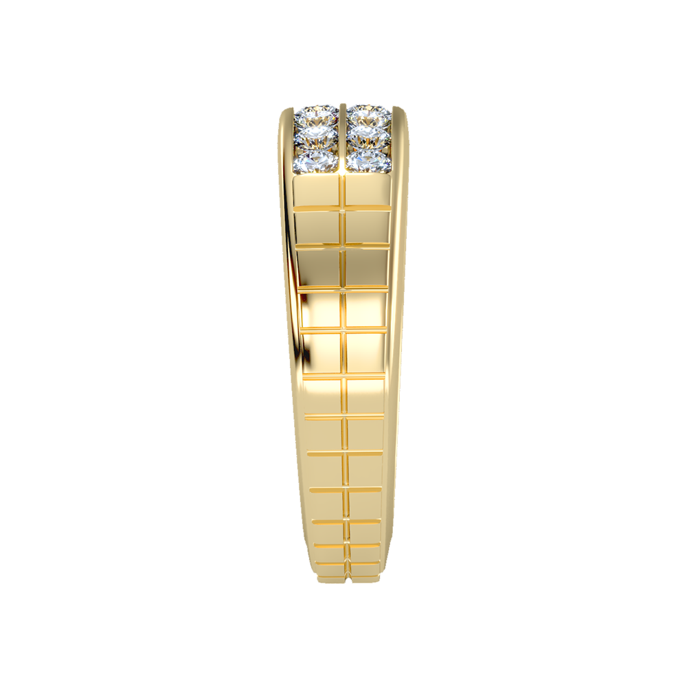 Glitzy Men's Band In 925 Sterling Silver - Four
