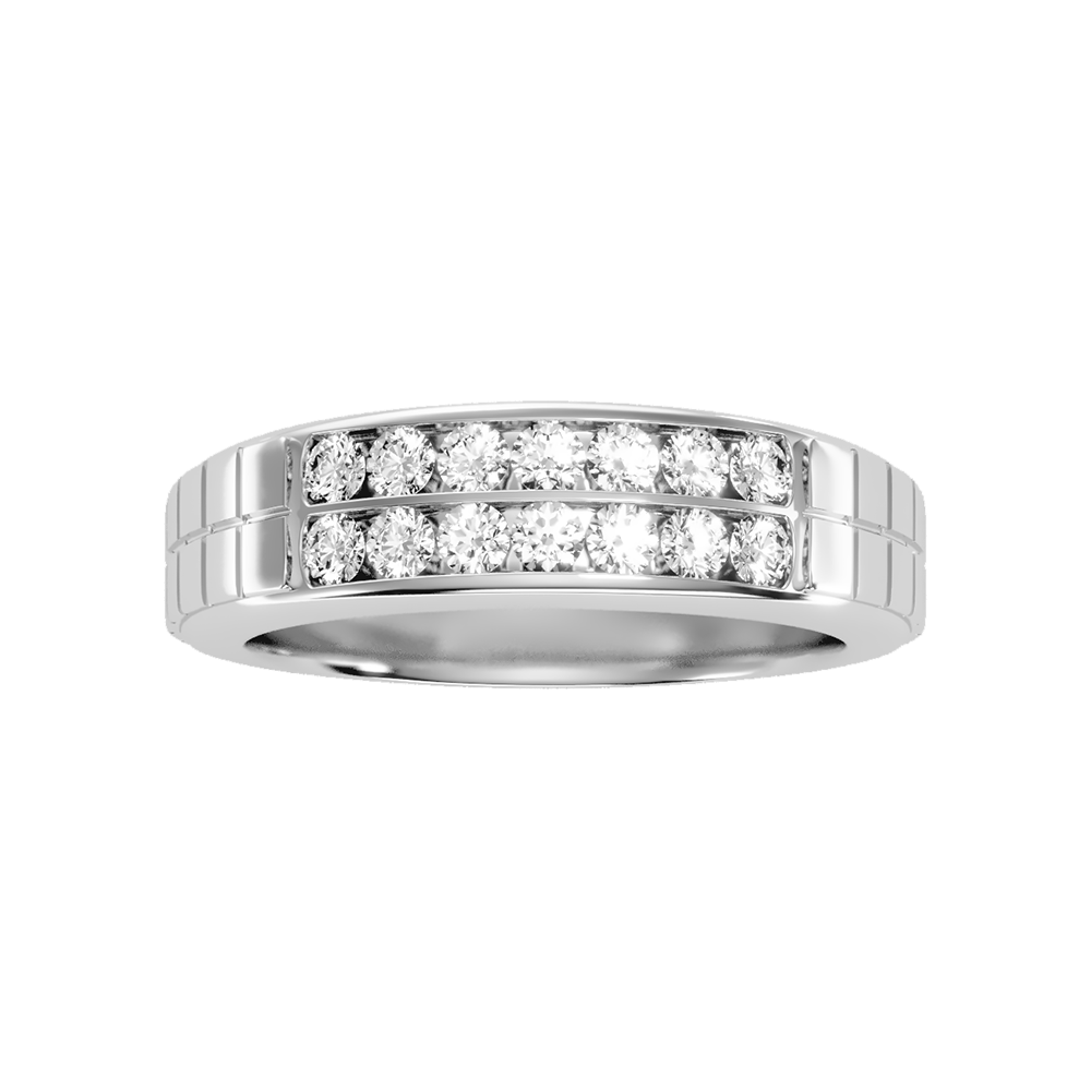 Glitzy Men's Band In 925 Sterling Silver - Six
