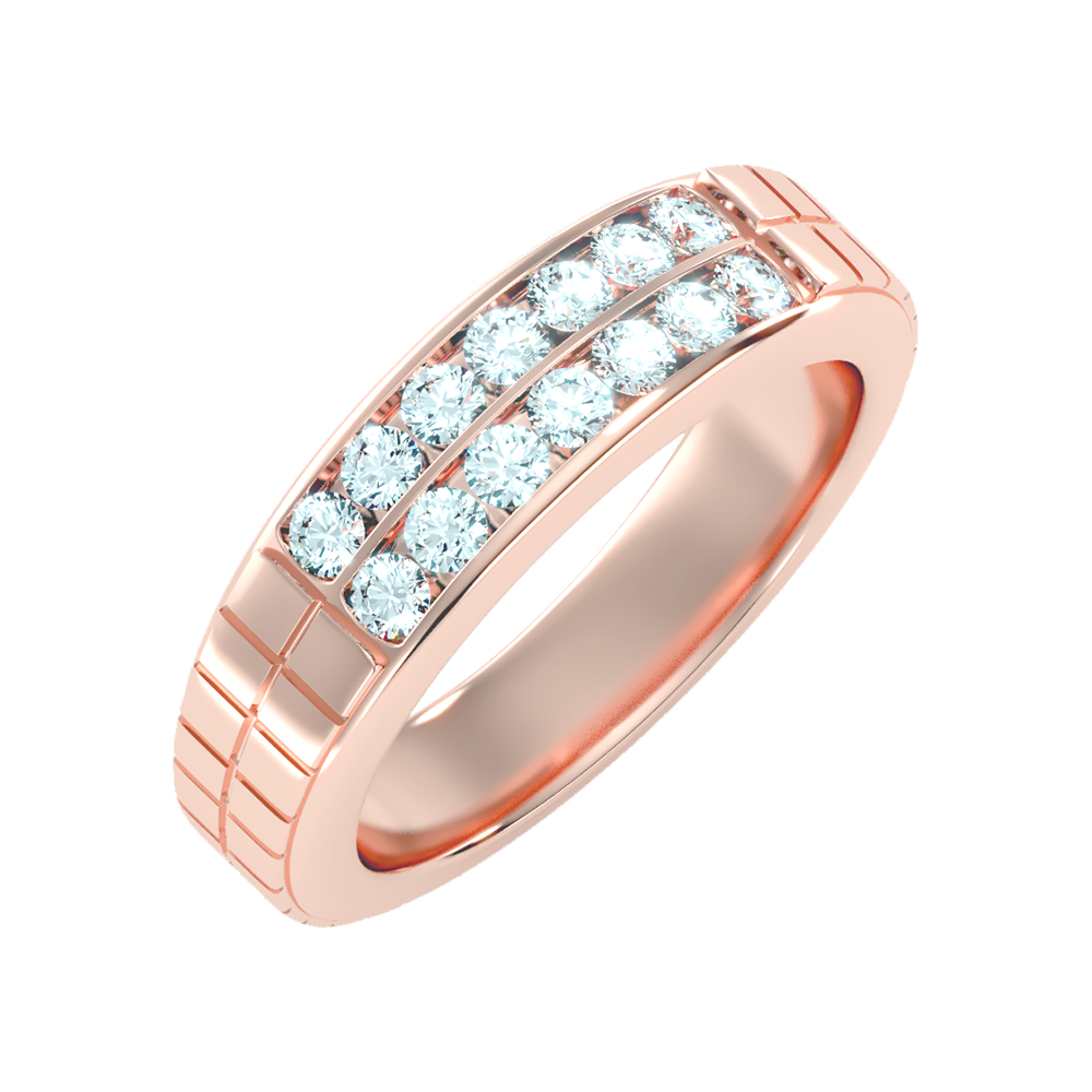 Glitzy Men's Band In 925 Sterling Silver - Nine