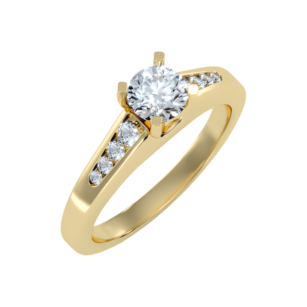 Glitz Solitaire Ring In 925 Sterling Silver - One