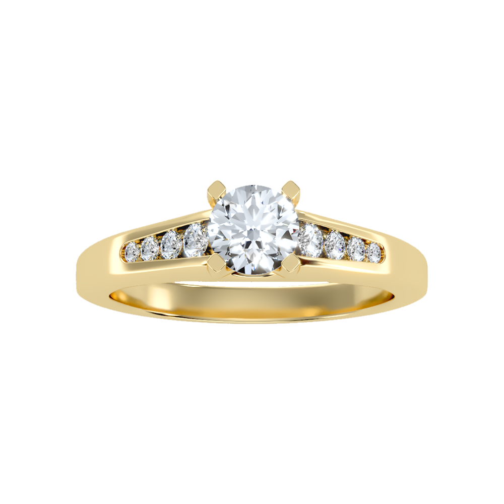 Glitz Solitaire Ring In 925 Sterling Silver - Three