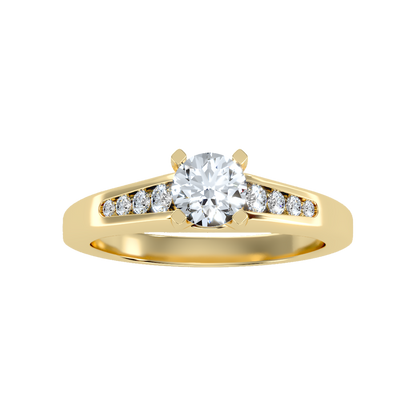 Glitz Solitaire Ring In 925 Sterling Silver - Three
