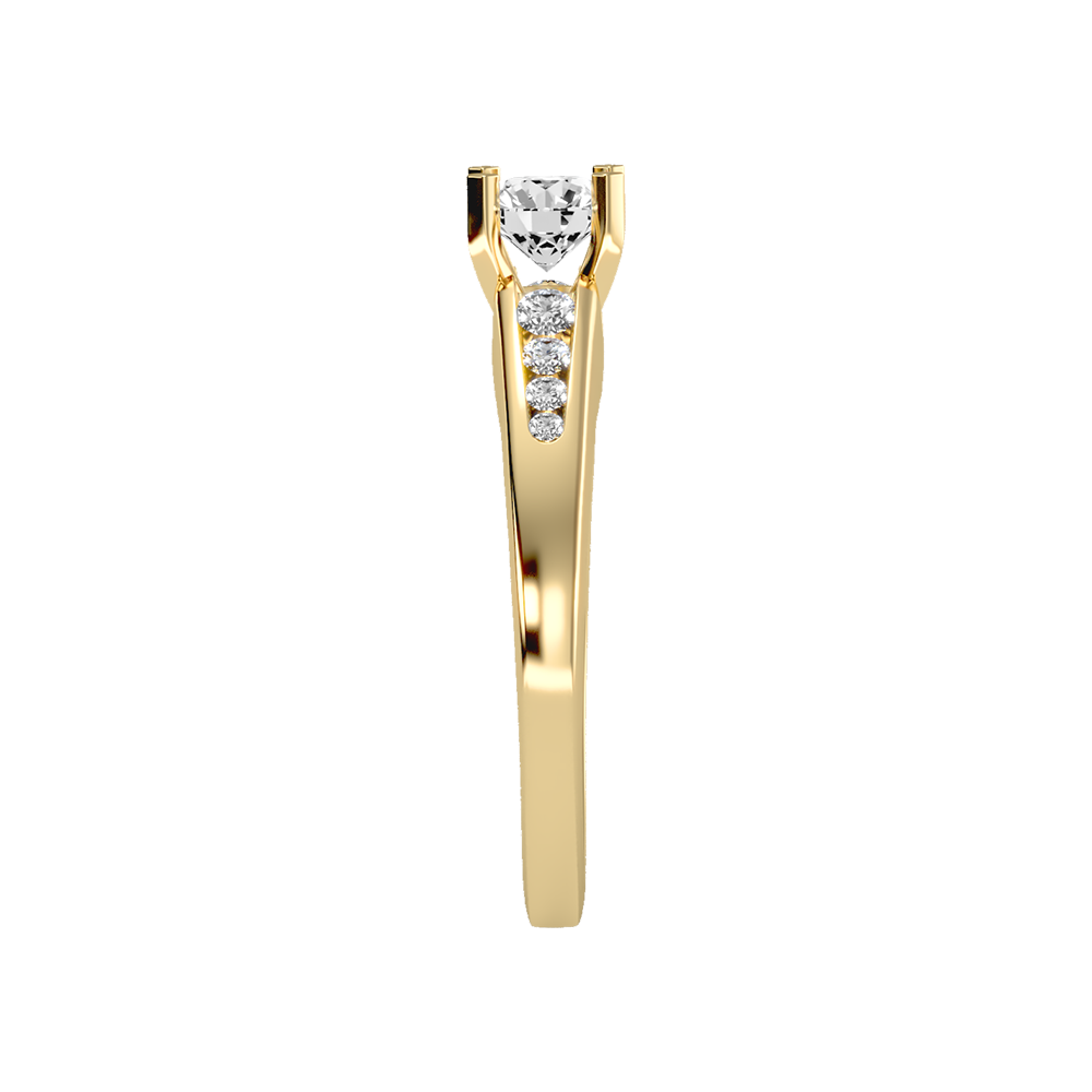 Glitz Solitaire Ring In 925 Sterling Silver - Four